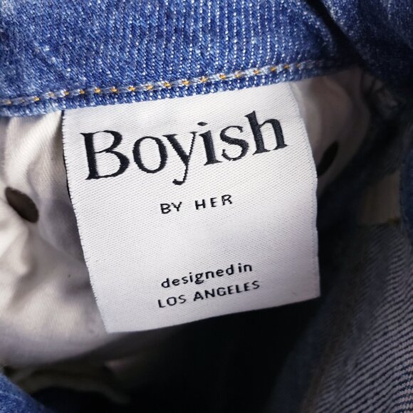 Boyish The Andy Denim Skirt High Rise Midi in Senso size 26 Front Slit Casual - Picture 5 of 13